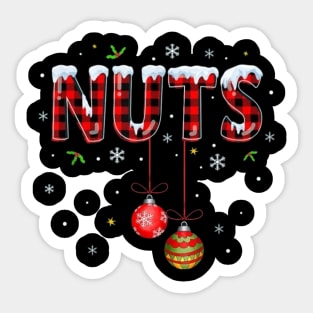 Chest Nuts Matching Chestnuts Funny Christmas Couples Nuts Sticker